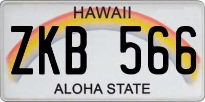 HI license plate ZKB566
