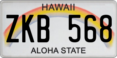 HI license plate ZKB568