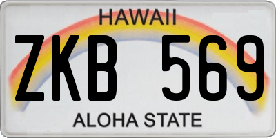 HI license plate ZKB569