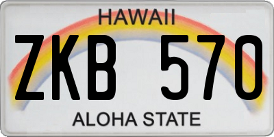 HI license plate ZKB570