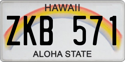 HI license plate ZKB571
