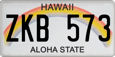 HI license plate ZKB573