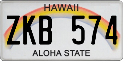 HI license plate ZKB574