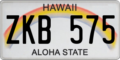 HI license plate ZKB575