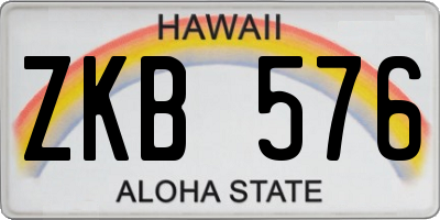 HI license plate ZKB576