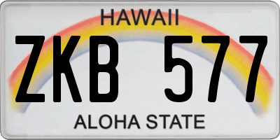 HI license plate ZKB577