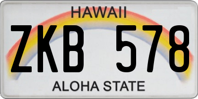 HI license plate ZKB578