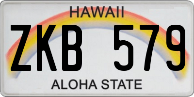 HI license plate ZKB579