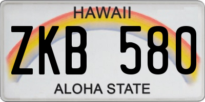 HI license plate ZKB580