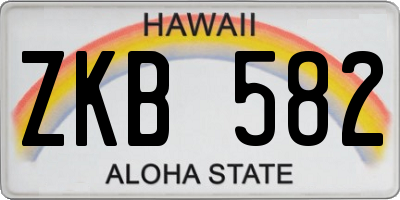 HI license plate ZKB582