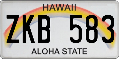 HI license plate ZKB583