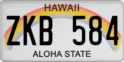 HI license plate ZKB584