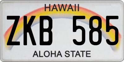 HI license plate ZKB585