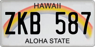 HI license plate ZKB587
