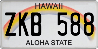 HI license plate ZKB588