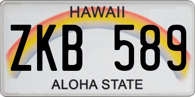 HI license plate ZKB589