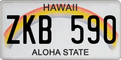 HI license plate ZKB590