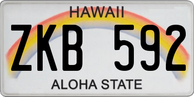 HI license plate ZKB592