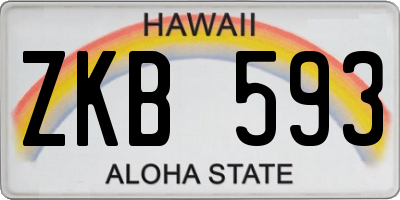 HI license plate ZKB593