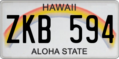 HI license plate ZKB594