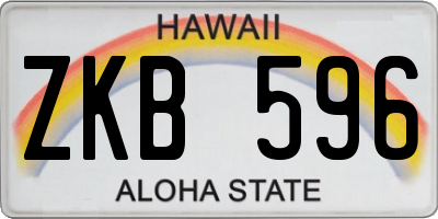 HI license plate ZKB596