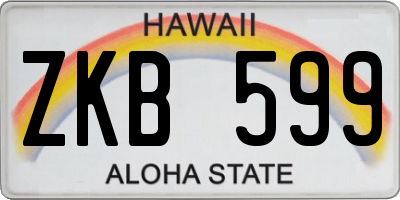 HI license plate ZKB599