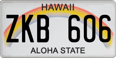 HI license plate ZKB606