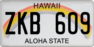 HI license plate ZKB609
