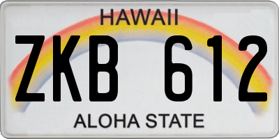 HI license plate ZKB612