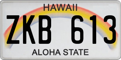 HI license plate ZKB613