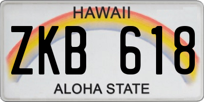 HI license plate ZKB618