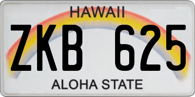 HI license plate ZKB625