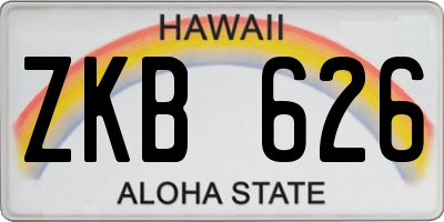 HI license plate ZKB626