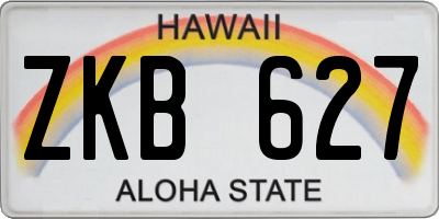 HI license plate ZKB627
