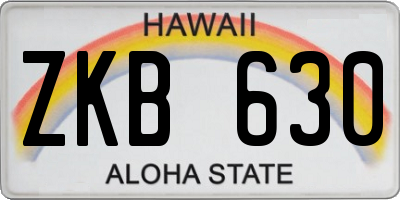 HI license plate ZKB630