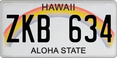 HI license plate ZKB634
