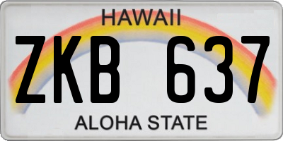 HI license plate ZKB637
