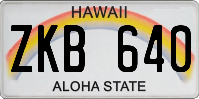 HI license plate ZKB640