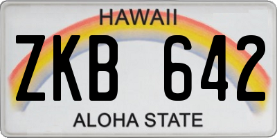 HI license plate ZKB642