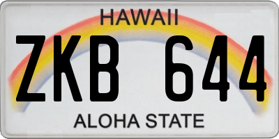 HI license plate ZKB644