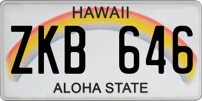 HI license plate ZKB646
