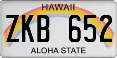 HI license plate ZKB652