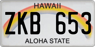 HI license plate ZKB653