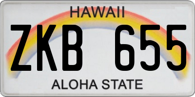 HI license plate ZKB655