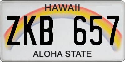 HI license plate ZKB657