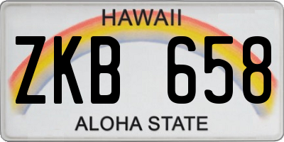HI license plate ZKB658