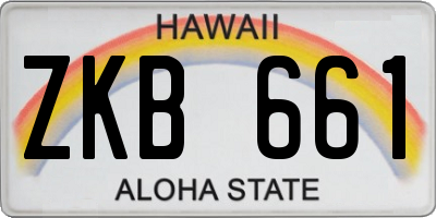 HI license plate ZKB661