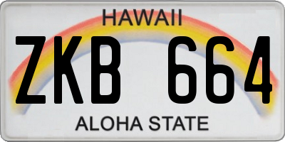 HI license plate ZKB664