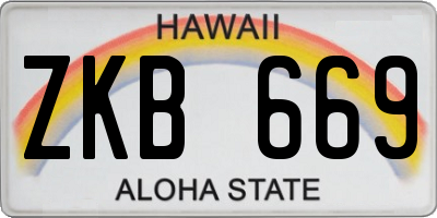 HI license plate ZKB669
