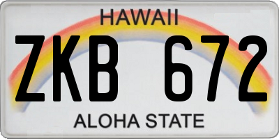 HI license plate ZKB672